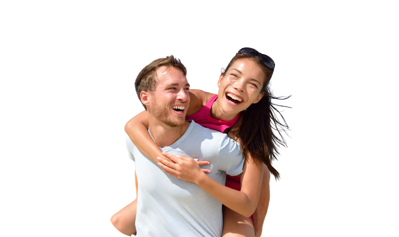 Happy couple celebrating their new home