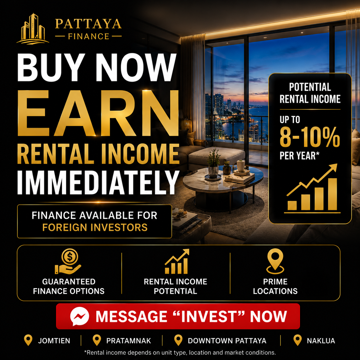 Buy now, earn rental income immediately – finance available for foreign investors